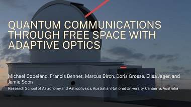 Quantum communications through free space with adaptive optics