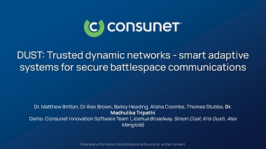 DUST: Trusted dynamic networks - smart adaptive systems for secure battlespace communications